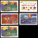2007 Greetings Set of 5 Picture Post card #MC109
