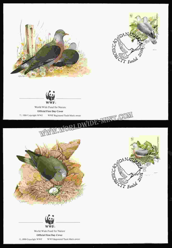 1991 Portugal World Wide Nature Fund For Nature Set Of 2 Birds FDC #FA111