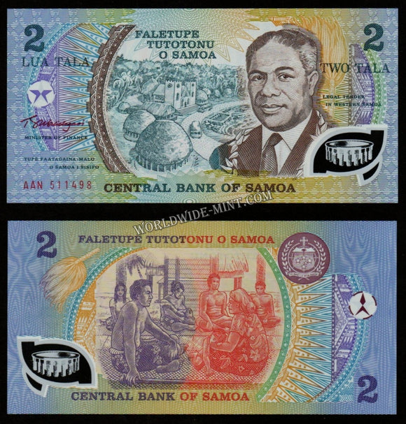 Samoa 2 Tala 1990 Polymer UNC Bank Note #CN1111