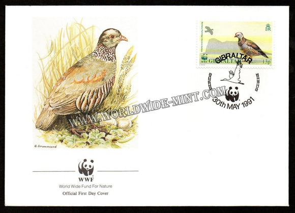 1991 Gibraltar World Wide Nature Fund For Nature Birds FDC #FA113