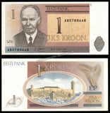 Estonia 1 Kroon - 1992 P# 69a UNC Bank Note N#202948 #CN1147