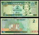 Fiji 2 Dollars - Elizabeth II 1996 P# 96b UNC Bank Note N#206637 #CN1150