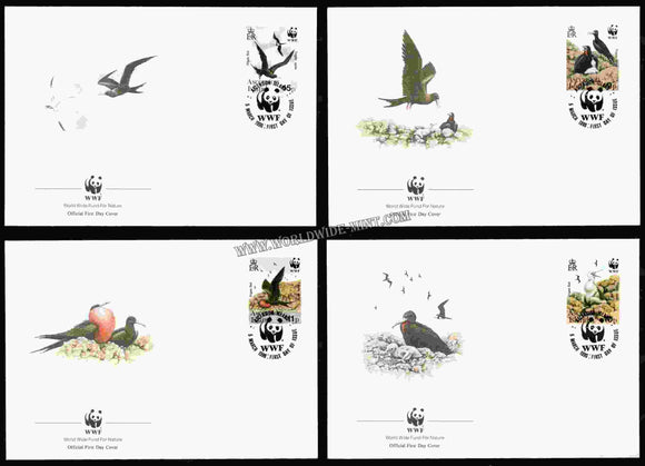 1990 Ascension Island World Wide Nature Fund For Nature Set Of 4 Birds FDC #FA117