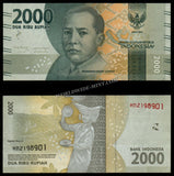 Indonesia 2000 Rupiah - 2016 P# 155a AUNC Bank Note N#202305 #CN1177