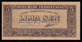Indonesia 5 Sen - 1945 P# 14 UNC Bank Note N#268563 #CN1179