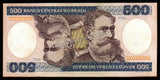 Brazil 500 Cruzeiros - 1985 P# 200b UNC Bank Note N#205673 #CN1184