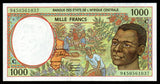 Central African States - Congo 1000 Francs - 2002 P#502Nh UNC Bank Note N#205034 #CN1188