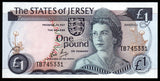 Jersey 1 Pound - 1988 	P# 11b UNC Bank Note N#205957 #CN1198
