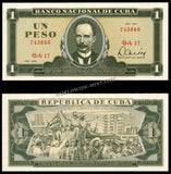 Cuba 1 Peso - 1988 P# 102c UNC Bank Note N#205099 #CN1201