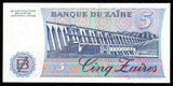 Zaire 5 Zaires - 1982 P#26 UNC Bank Note N#205068 #CN1206