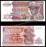 Zaire 2000 Zaires - 1991 P# 36 UNC Bank Note N#222162 #CN1212