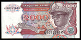 Zaire 2000 Zaires - 1991 P# 36 UNC Bank Note N#222162 #CN1212