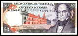 Venezuela 50 Bolivars - 1992 P# 65d UNC Bank Note N#205883 #CN1215