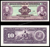 Venezuela 10	Bolivar - 1992 P# 61c UNC Bank Note N#204523 #CN1216