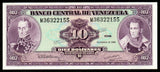 Venezuela 10	Bolivar - 1992 P# 61c UNC Bank Note N#204523 #CN1216