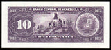 Venezuela 10	Bolivar - 1992 P# 61c UNC Bank Note N#204523 #CN1216