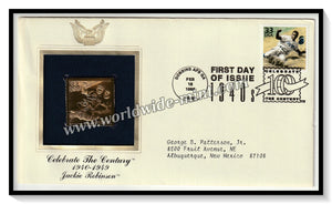 1989 USA Celebrate the Century 1940-1949 Jackie Robinson (American baseball player) - Gold Replica FDC #FE121