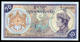 Bhutan 10 Ngultrum 1986-2000 P# 15a UNC Bank Note N#210884 #CN1221