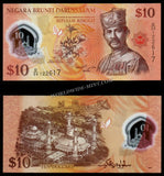 Brunei 10 Ringgit - 2013 P# 37 UNC Polymer Bank Note N#203614 #CN1225