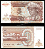 Zaire 5 Nouveaux Zaires - 1993 P#53a UNC Bank Note N#216744 #CN1228