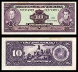 Venezuela 10 Bolivars - 1995 P# 61d UNC Bank Note N#204523 #CN1240