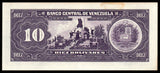 Venezuela 10 Bolivars - 1995 P# 61d UNC Bank Note N#204523 #CN1240