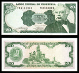 Venezuela 20 Bolivars - 1989 P#63b UNC Bank Note N#205313 #CN1241