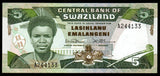 Swaziland 5 Emalangeni - 1987 P# 14a UNC Bank Note	N#206389 #CN1248