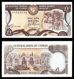 Cyprus 1 Pound - 1994 P# 53c UNC Bank Note N#206160 #CN1257