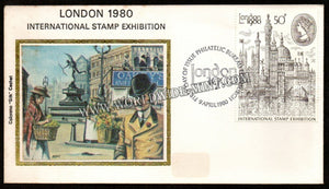 1980 UK International Stamp Exhibition Silk Cachet FDC #FA125