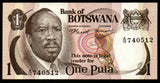 Botswana 1 Pula - 1976 P# 1a UNC Bank Note N#217564 #CN1263