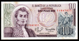 Colombia 10 Pesos - 1980 P# 407g UNC Bank Note N#203973 #CN1264