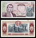 Colombia 10 Pesos - 1980 P# 407h UNC Bank Note N#203973 #CN1265