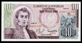 Colombia 10 Pesos - 1980 P# 407h UNC Bank Note N#203973 #CN1265