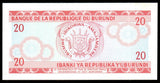 Burundi 20 Francs - 1991 P#27c UNC Bank Note N#202795 #CN1266