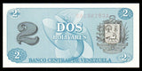 Venezuela 2 Bolivars - 1989 P# 69 UNC Bank Note N#203218 #CN1272