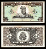 Haiti 1 Gourde - 1989 P# 253 UNC Bank Note N#206676 #CN1275