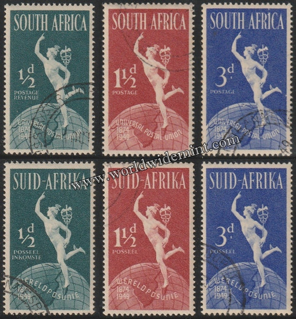 SUID - AFRICA & SOUTH AFRICA 1949 - UPU 6V USED SG: 128 - 130