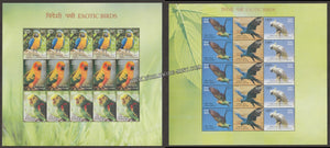 2016 INDIA Exotic Birds-Sheetlet Complete set of 2