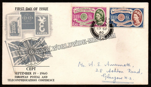 1960 UK CEPT Telecommunication Conference FDC #FA130