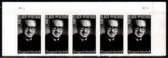 2003 USA Thurgood Marshall (Civil rights lawyer & former Associate) Strip of 5 MNH #FT-130