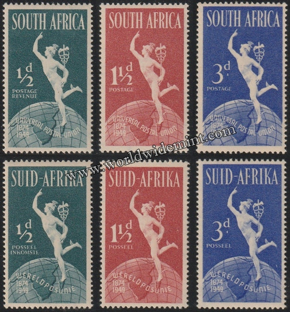 SUID - AFRICA & SOUTH AFRICA 1949 - UPU 6V MNH SG: 131 - 133