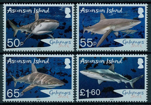 2022 Ascension Island Marine Life - Galapagos Shark Set of 4 #ASI-1394‑1397
