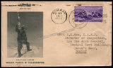 1953 INDIA Conquest of Everest -  2 Anna FDC Travelled Cover from Nashik to Bombay with Delivery Cancellation
