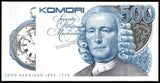 Komori 500 Units - John Harrison Uniface UNC Test Note #CN1414