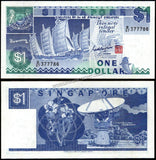 SINGAPORE 1 DOLLAR - 1987 - 786 Holy Number UNC CURRENCY NOTE N#202934 #CN1420