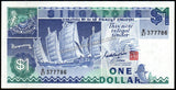 SINGAPORE 1 DOLLAR - 1987 - 786 Holy Number UNC CURRENCY NOTE N#202934 #CN1420