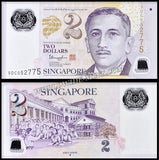 Singapore 2 Dollars - 2024 Inverted triangle ▼ P# 46q - 786 Holy Number Polymer UNC Bank Note N#202244 #CN1427