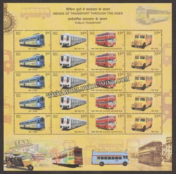 2017 INDIA Means of Transport Through Ages 5-Public Transport Sheetlet