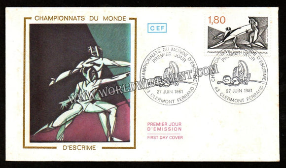1981 France World Champion Fencing FDC #FA14